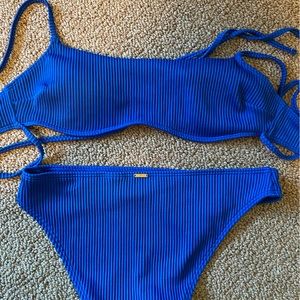 Blue Hollister swimsuit ribbed